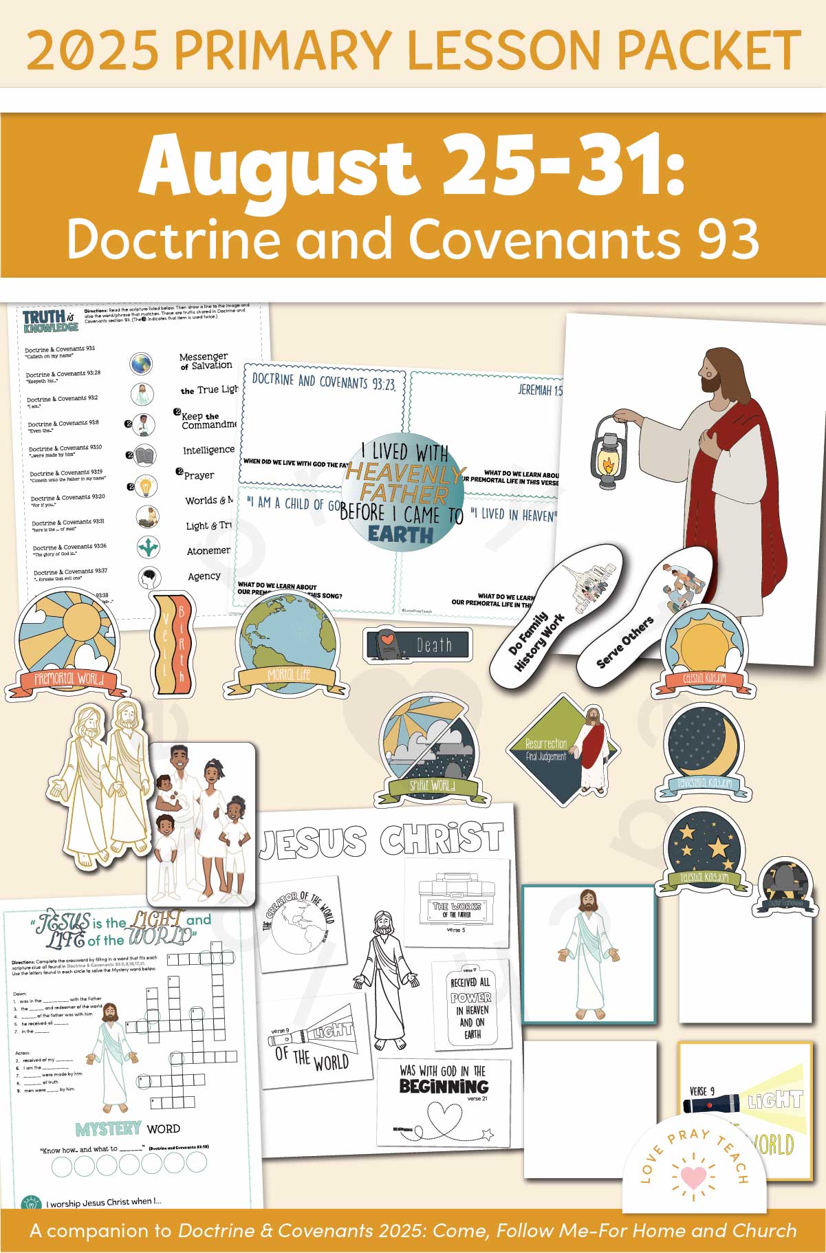 Activities and Learning Ideas for Primary Children August 25-31: “Receive of His Fulness” | Doctrine and Covenants 93 | A companion to 